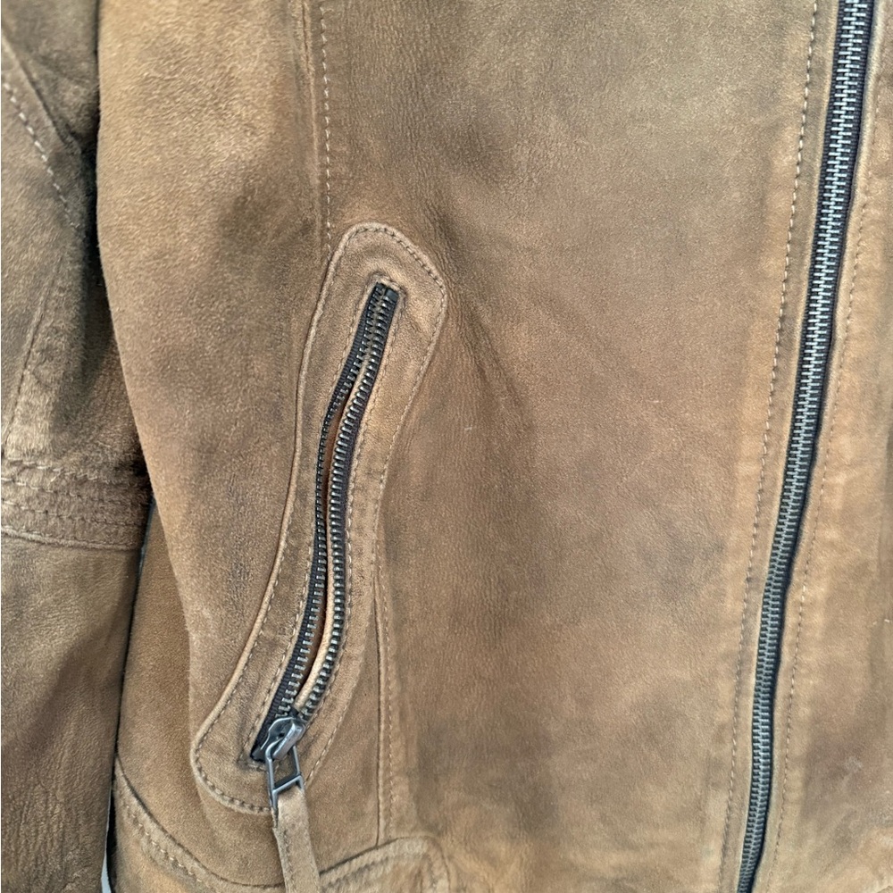Women’s Buffalo Outerwear Distressed Nubuck Leather Moto Bomber Jacket. XL - Picture 2 of 10